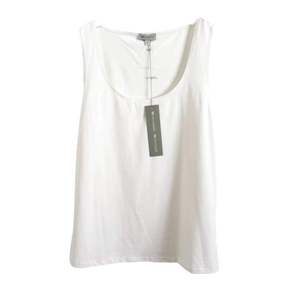 WORTH NEW YORK OPTIC WHITE SLEEVELESS SHELL TOP SZ L NWT